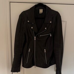 Baldwin Black Leather Moto Jacket